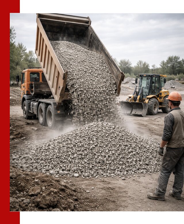 Доставка щебня в Мысках крупными и мелкими фракциями