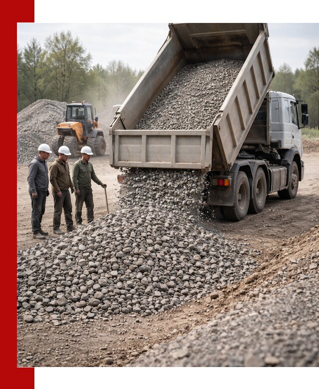 Доставка гравийного щебня фракции 70-120 в Мысках