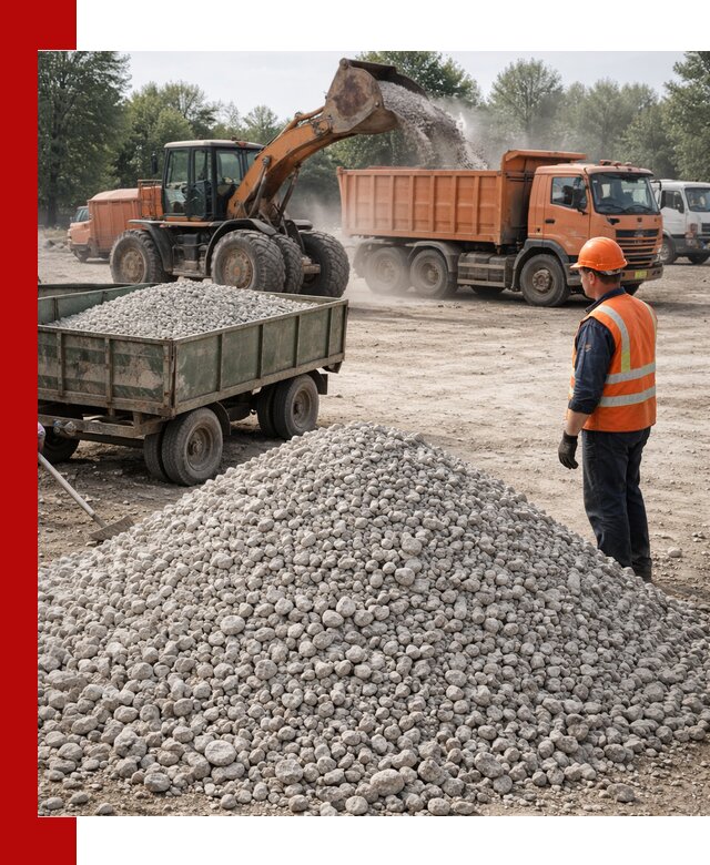 Доставка известнякового щебня фракция 20–40 в Мысках