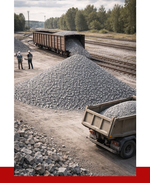 Железнодорожный щебень 20-60 в Мысках от 1724 р. | ПРОНЕРУДМси