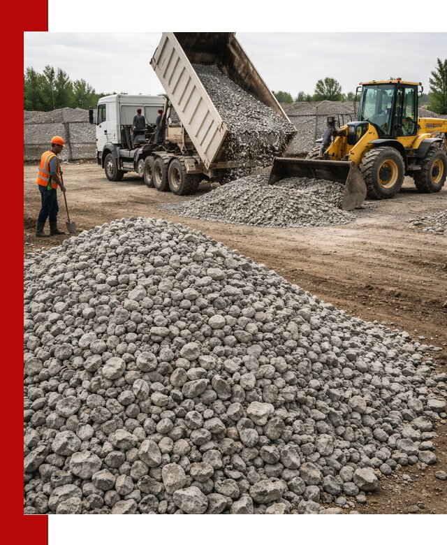 Доставка бетонного щебня фракции 40-70 в Мысках