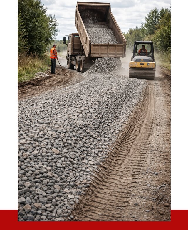 Щебень для отсыпки дороги в Мысках от 2739 р. ПРОНЕРУДМси