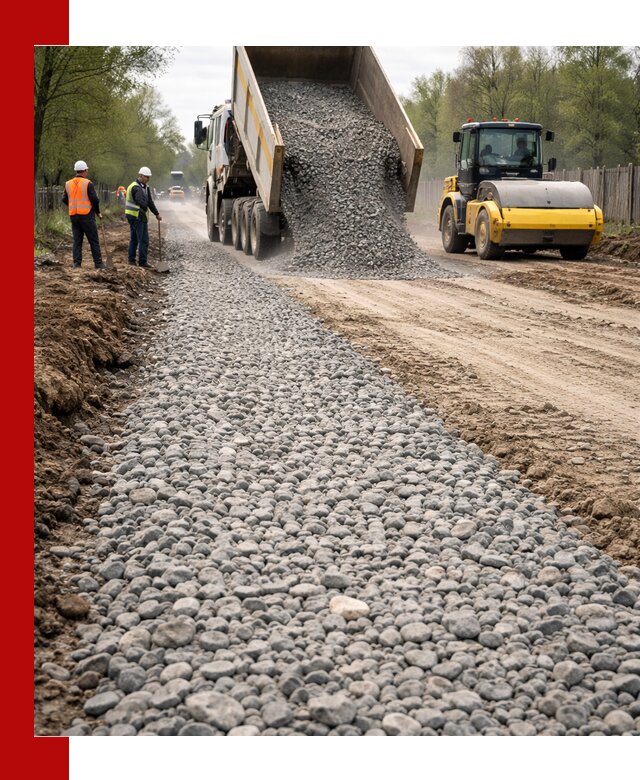 Доставка щебня для отсыпки дорог в Мысках высокого качества