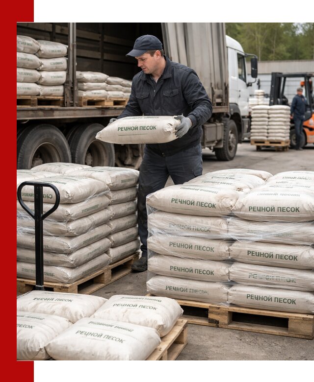 Речной песок в мешках с доставкой в Мысках