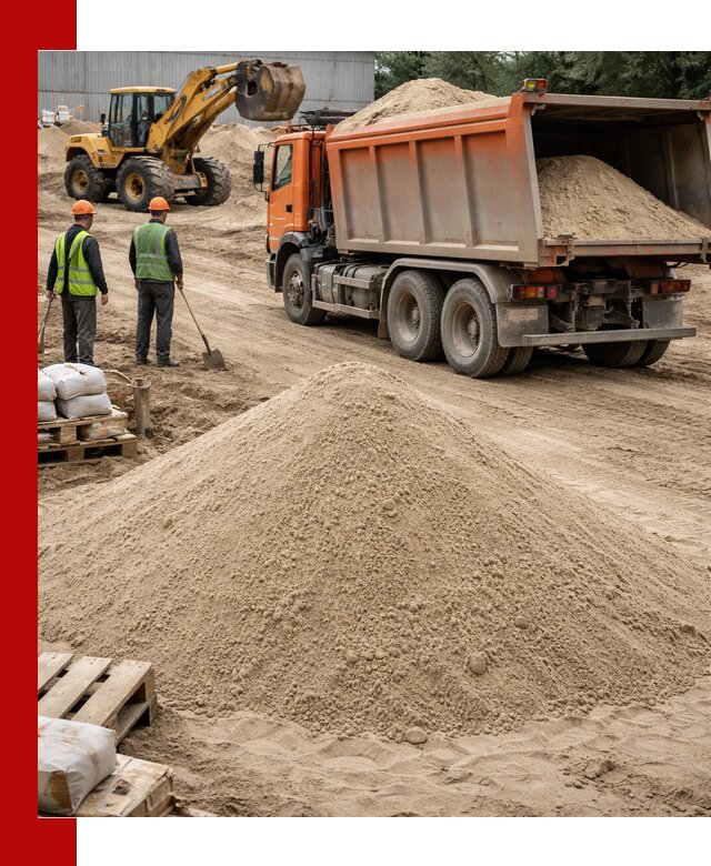 Доставка и продажа мытого речного песка в Мысках