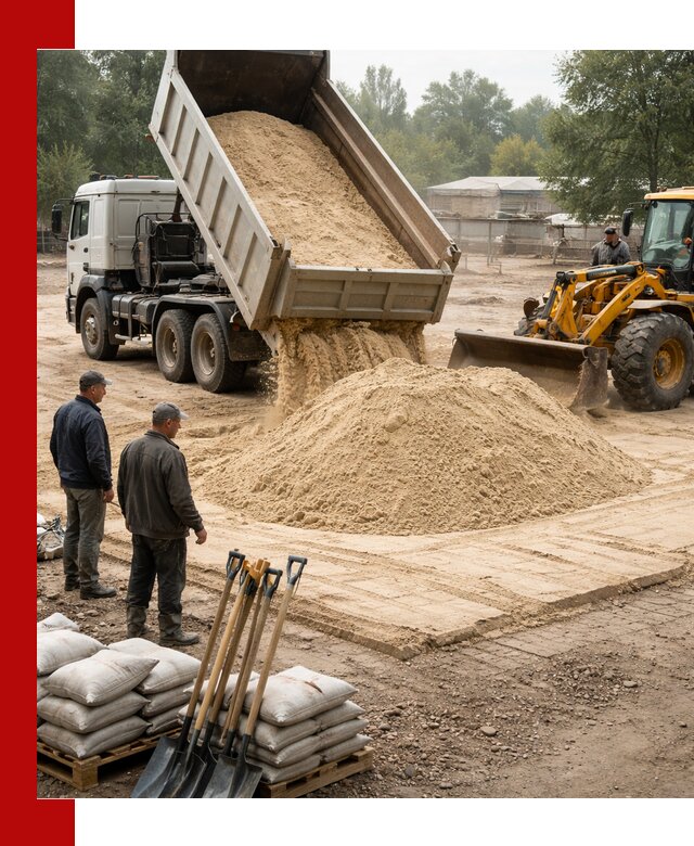 Доставка мытого песка в Мысках с самосвалами по выгодной цене