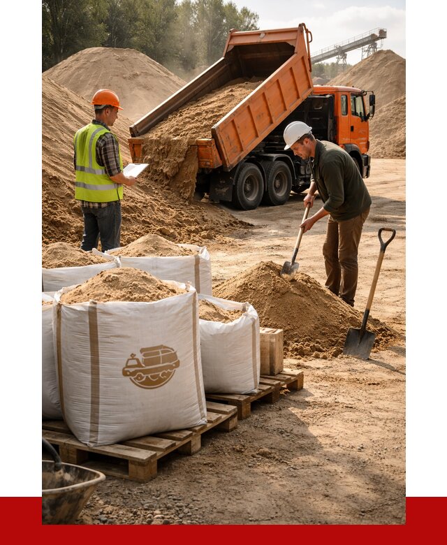 Строительный песок в Мысках от 2231 р. с доставкой, ПРОНЕРУДМси