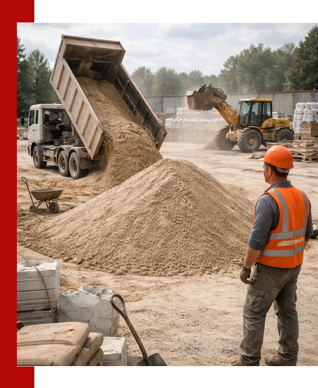 Доставка строительного песка с самосвалом в Мысках