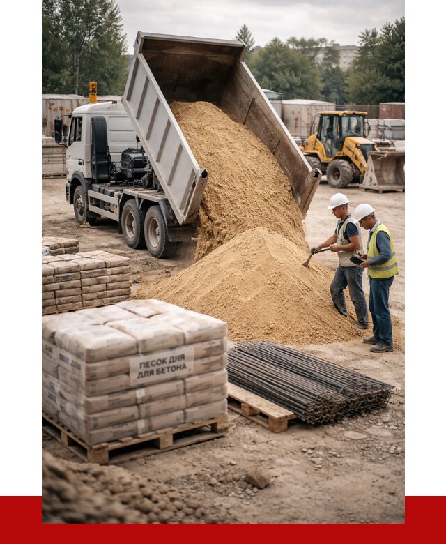 Песок для бетона в Мысках от 2536 р. с доставкой, ПРОНЕРУДМси