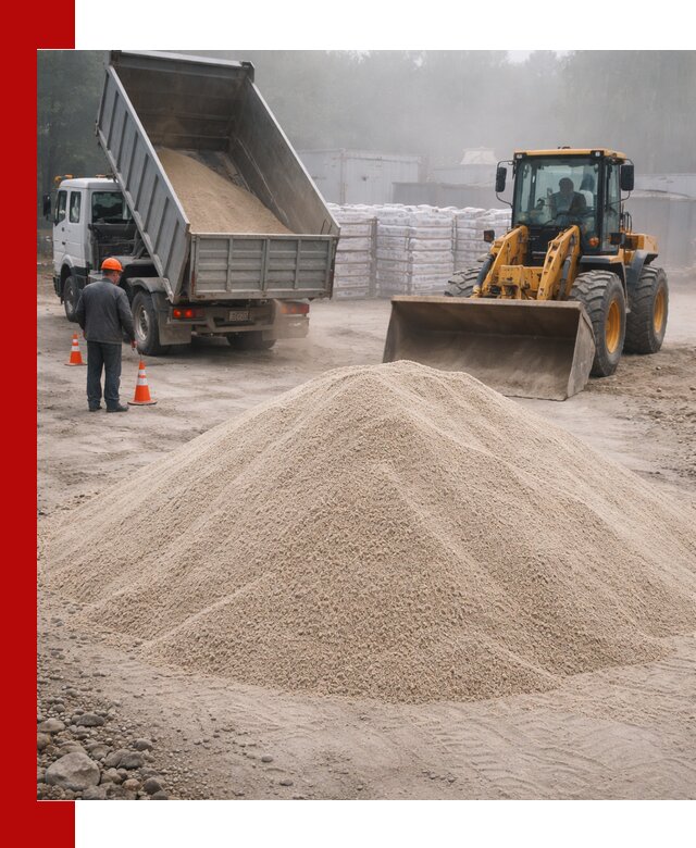 Кварцевый песок фракция 0–8 для стройработ в Мысках