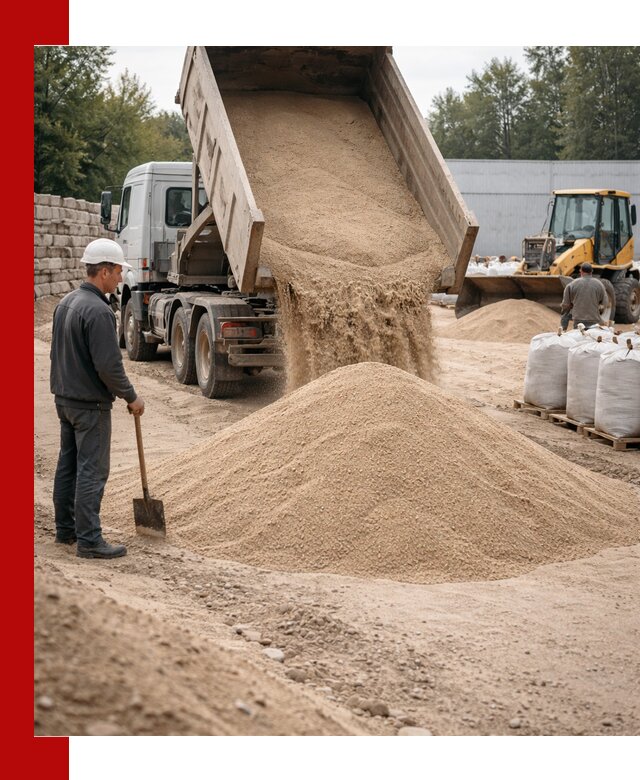 Кварцевый песок фракция 0–3 мм с доставкой в Мысках