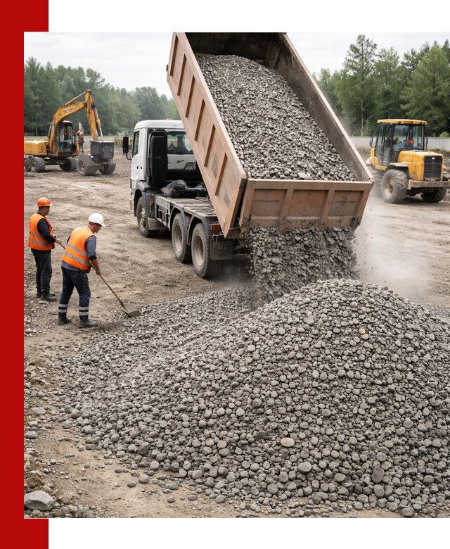 Доставка гравия фракции 40-70 в Мысках оптом и в розницу