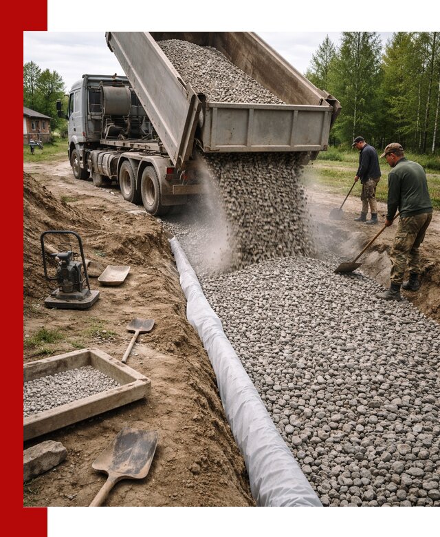 Гравий для дренажа с доставкой в Мысках качественный и недорогой