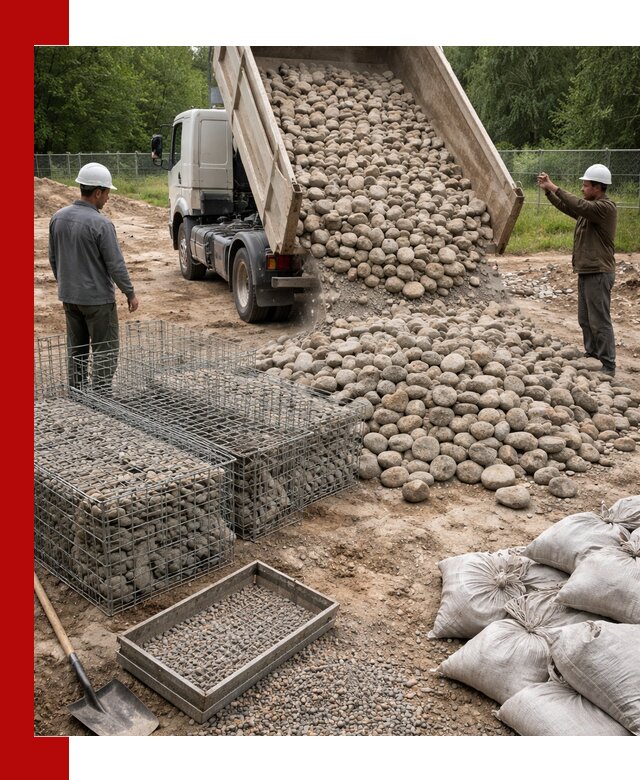 Камень для габионов фракция 70–151 в Мысках