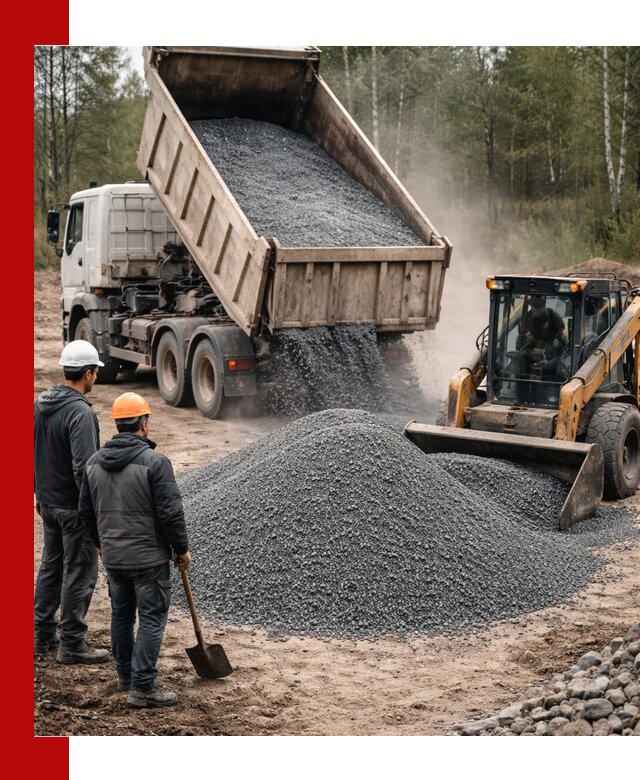 Гранитный отсев 0-5 с доставкой и разгрузкой в Мысках