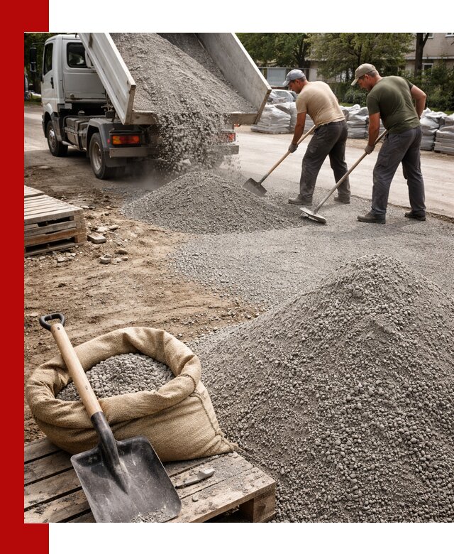 Отсев для тротуарной плитки в Мысках — доставка и укладка