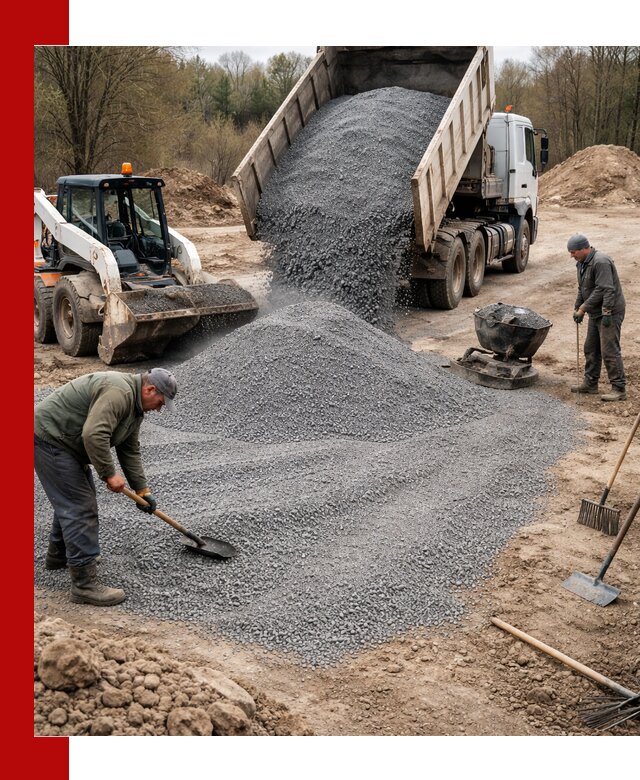 Отсев для подсыпки в Мысках — доставка и подсыпка на участок