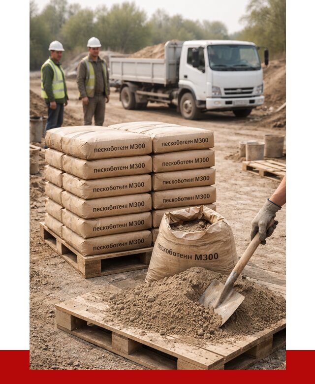 Пескобетон М300 в Мысках с доставкой от 4716 р. за куб | ПРОНЕРУДМси