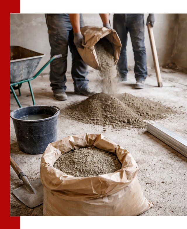 Доставка сухой смеси для стяжки в Мысках