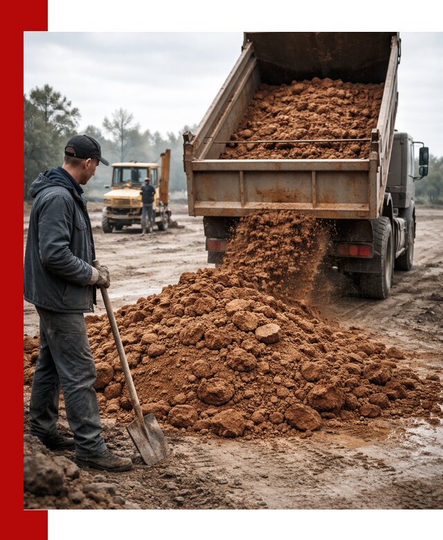 Глина для засыпки в Мысках с доставкой самосвалами
