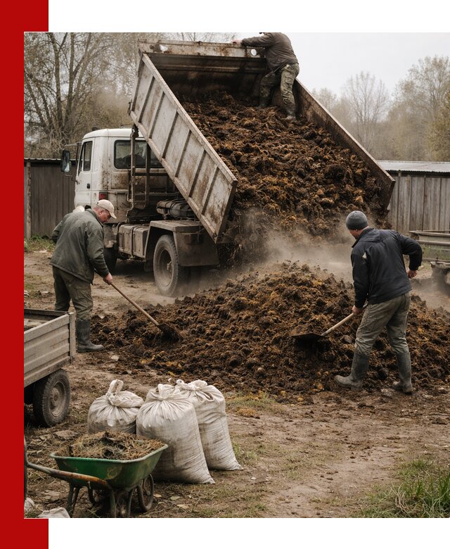 Доставка коровьего навоза самосвалом в Мысках