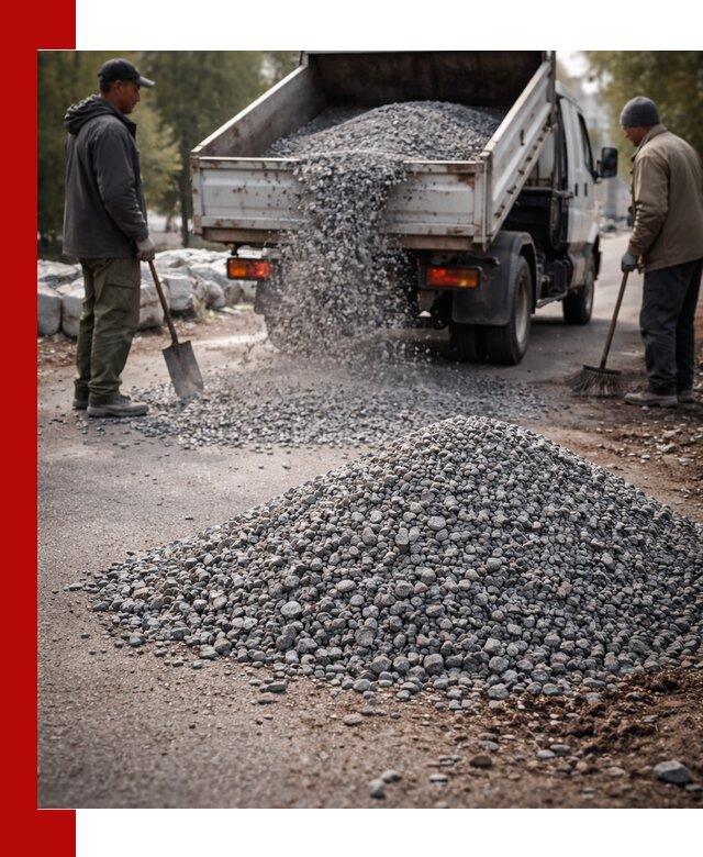 Гранитная крошка для посыпки дорог и тротуаров в Мысках