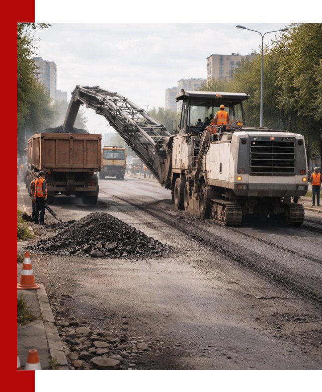 Фрезерованный асфальт в Мысках — удаление и вывоз старого покрытия