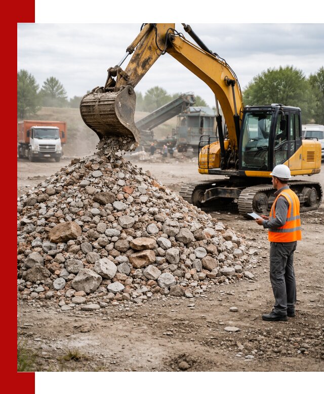 Доставка и вывоз строительного боя в Мысках