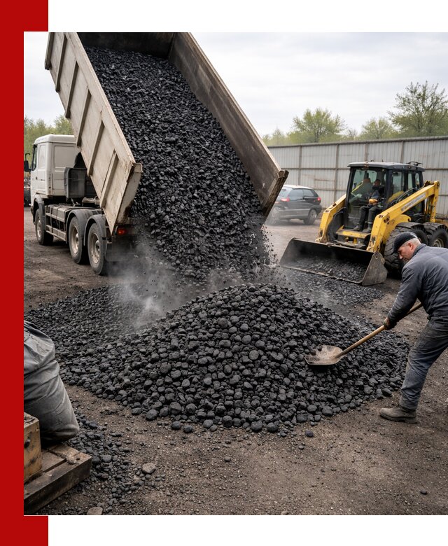 Доставка угля орех в Мысках оптом и в розницу