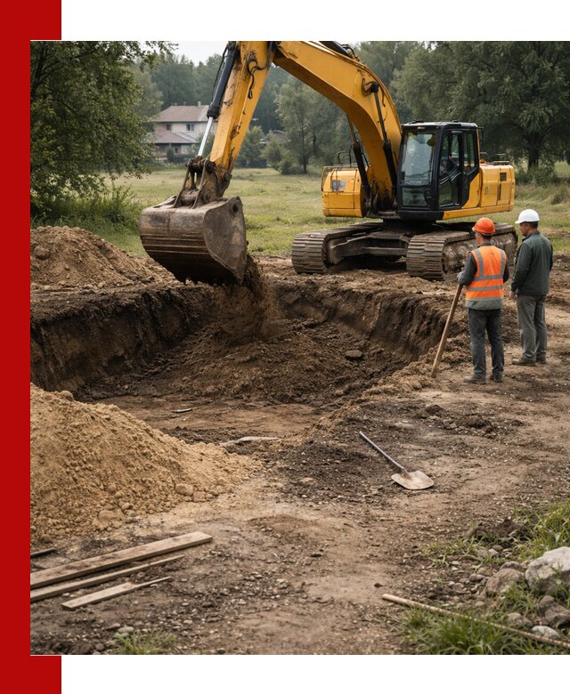 Рытье котлована под фундамент в Мысках (быстро и недорого)