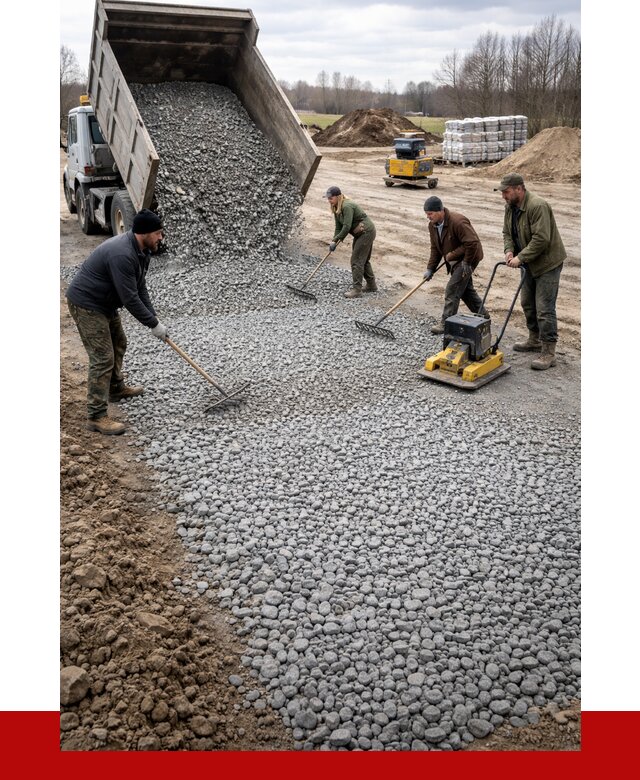 Устройство щебеночной подушки в Мысках от 4564 р. ПРОНЕРУДМси